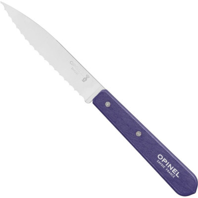 Нож столовый Opinel №113, деревянная рукоять, блистер, нержавеющая сталь, фиолетовый